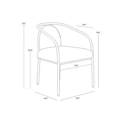 Cicero Dining Armchair Faux Leather With - LOOMLAN - SUNPAN - Dining Chairs