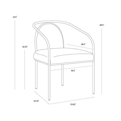 Cicero Leather Outdoor Dining Armchair - LOOMLAN - SUNPAN - Outdoor Dining Chairs