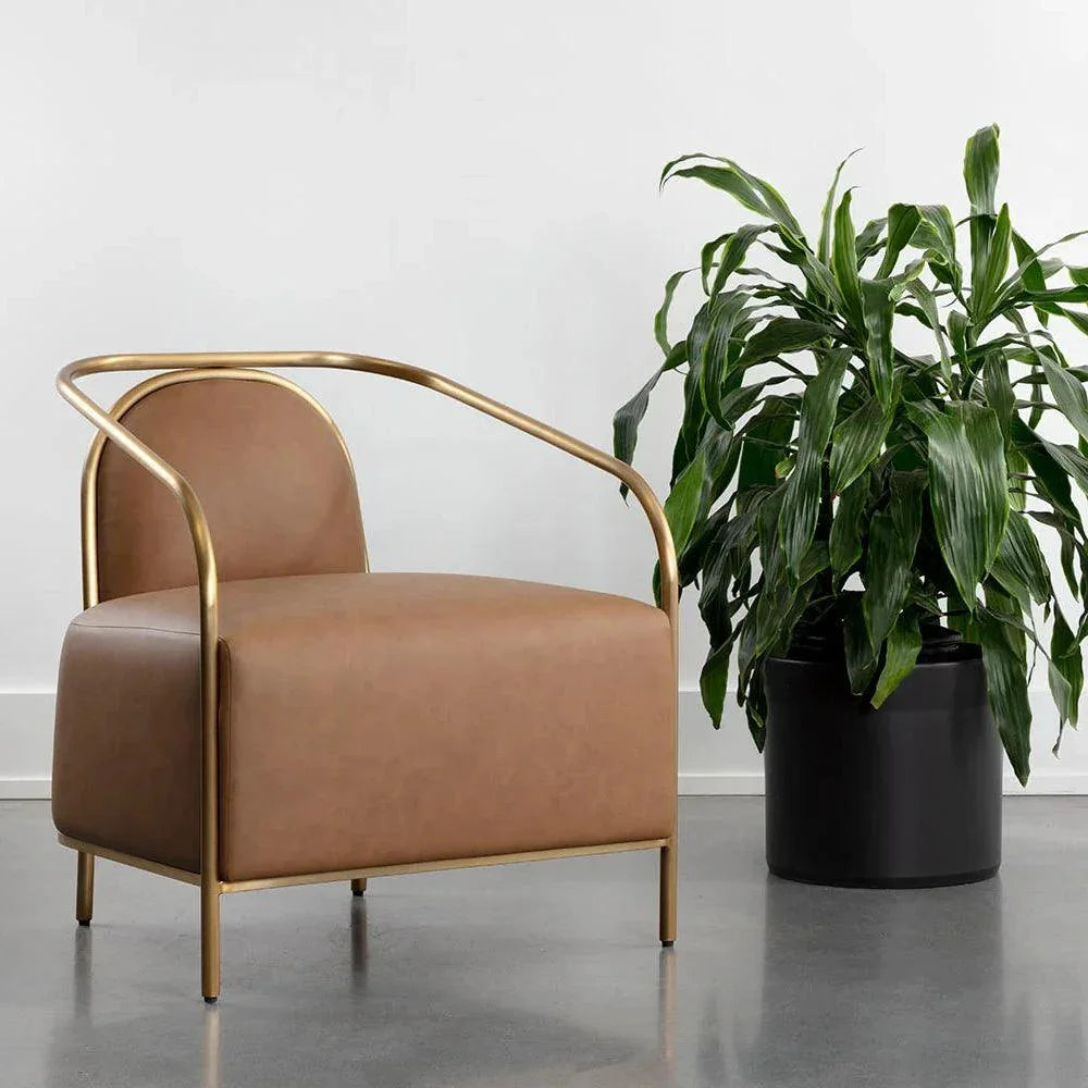 Cicero Lounge Chair Faux Leather Modern - LOOMLAN - SUNPAN - Accent Chairs