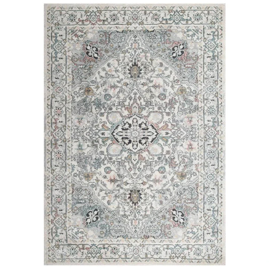 Cici Medallion White Kitchen Hallway Runner Rug - LOOMLAN - LOOMLAN - Area Rugs