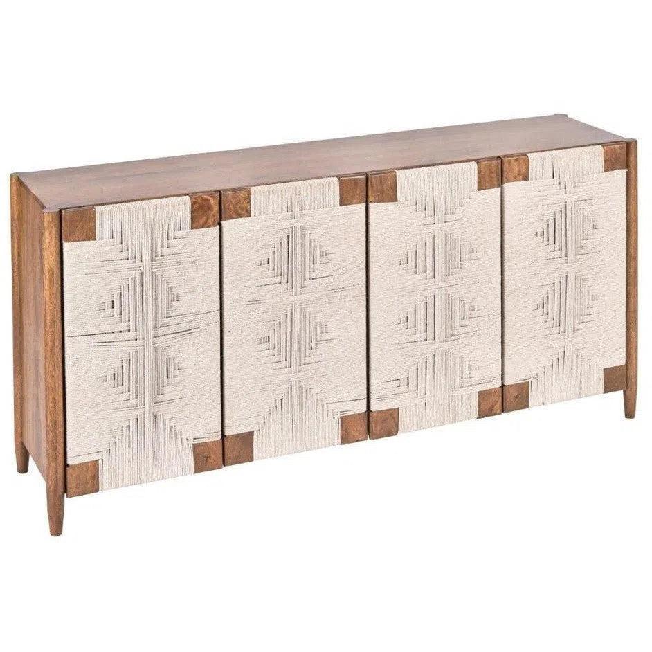 Taffyta 4 Door Natural Wood Sideboard - LOOMLAN - LOOMLAN - Sideboards