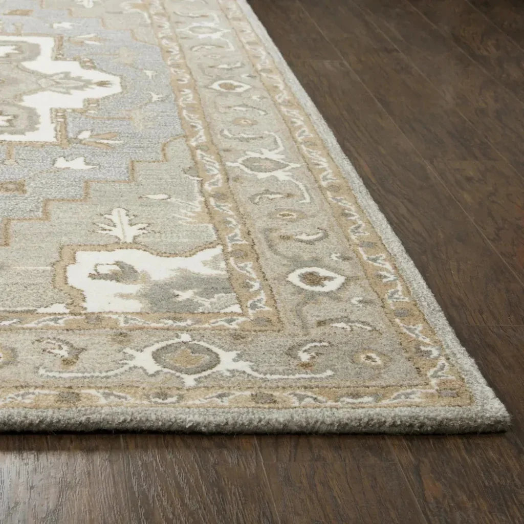 Cira Oriental Medallion Gray Large Area Rugs - LOOMLAN - LOOMLAN - Area Rugs