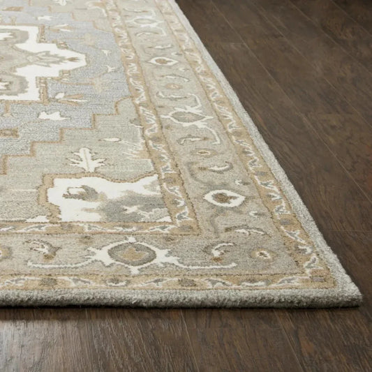 Cira Oriental Medallion Gray Large Area Rugs - LOOMLAN - LOOMLAN - Area Rugs