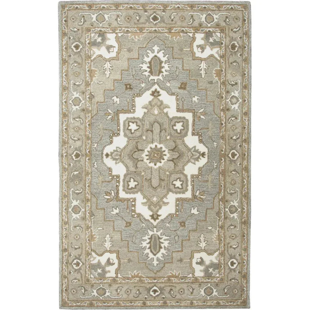 Cira Oriental Medallion Gray Large Area Rugs - LOOMLAN - LOOMLAN - Area Rugs
