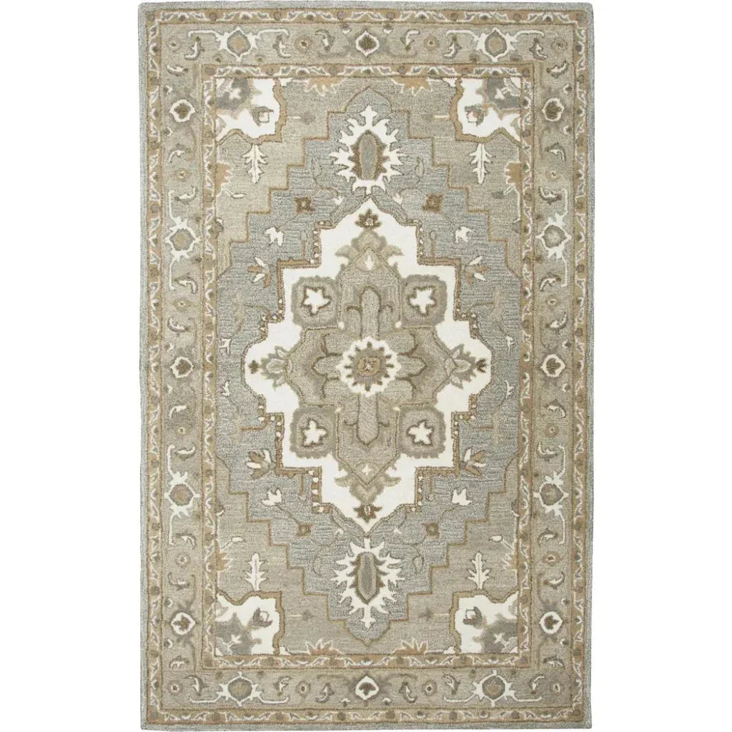 Cira Oriental Medallion Gray Large Area Rugs - LOOMLAN - LOOMLAN - Area Rugs