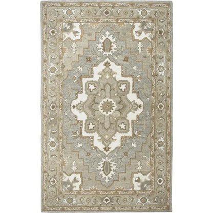 Cira Oriental Medallion Gray Large Area Rugs - LOOMLAN - LOOMLAN - Area Rugs