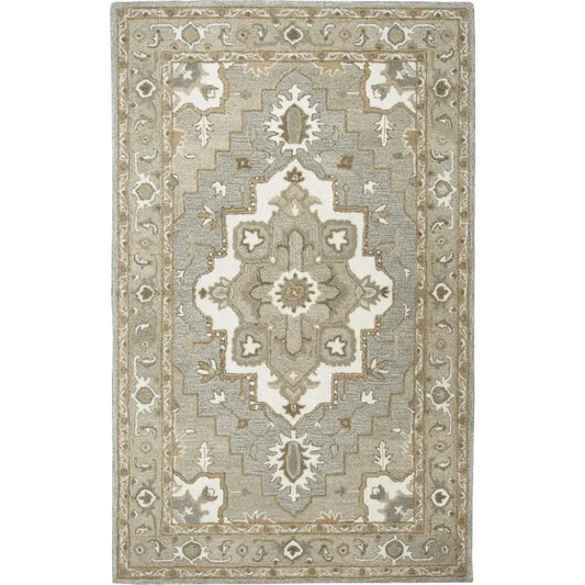 Cira Oriental Medallion Gray Large Area Rugs - LOOMLAN - LOOMLAN - Area Rugs