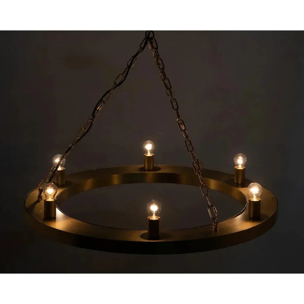 Ciro Metal Chandelier With Brass Finish - LOOMLAN - Noir - Chandeliers