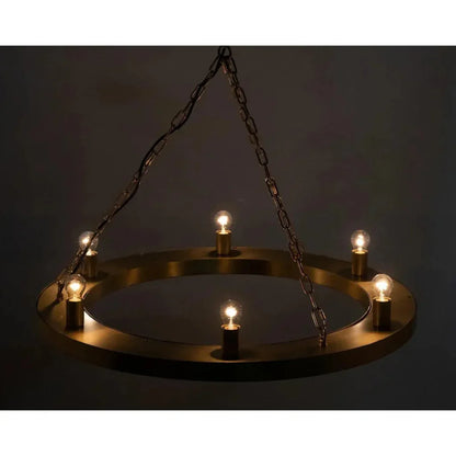 Ciro Metal Chandelier With Brass Finish - LOOMLAN - Noir - Chandeliers