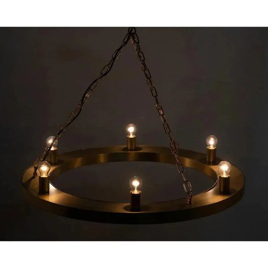 Ciro Metal Chandelier With Brass Finish - LOOMLAN - Noir - Chandeliers