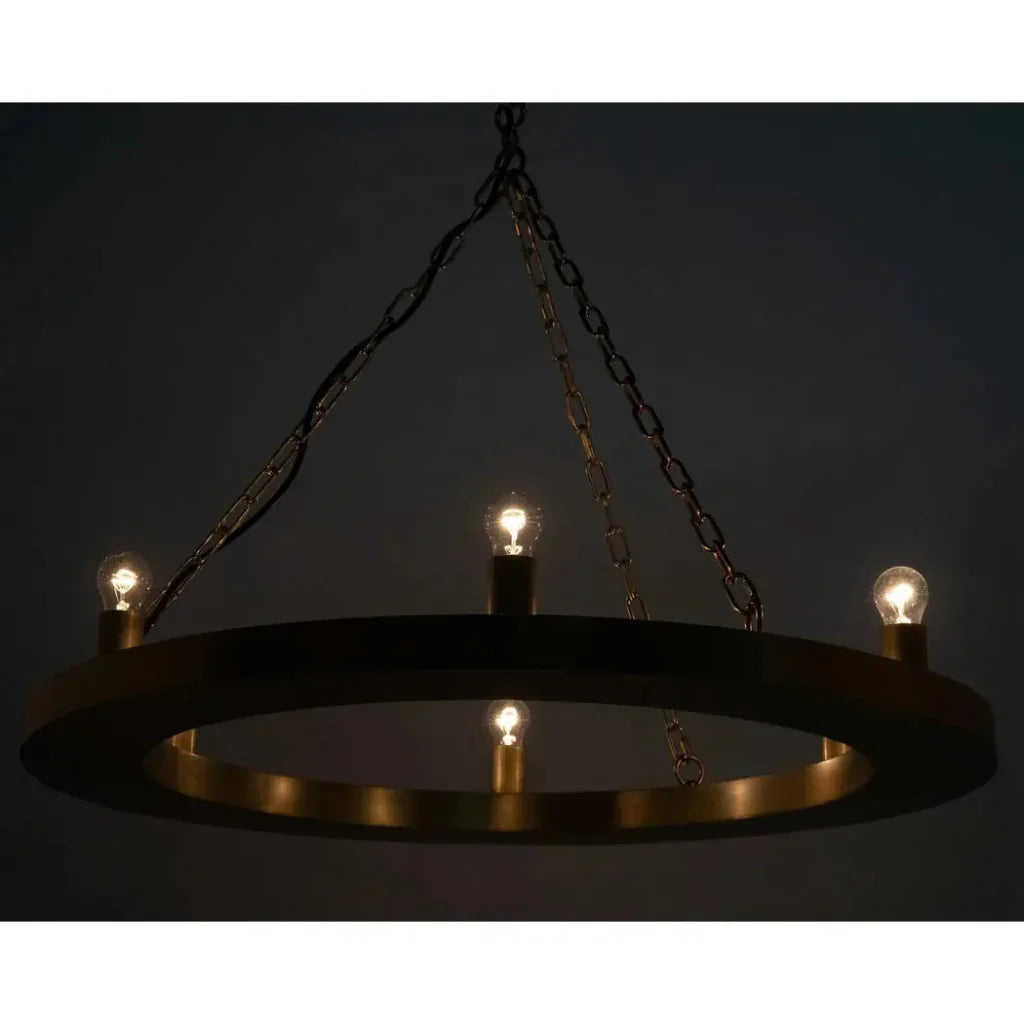 Ciro Metal Chandelier With Brass Finish - LOOMLAN - Noir - Chandeliers