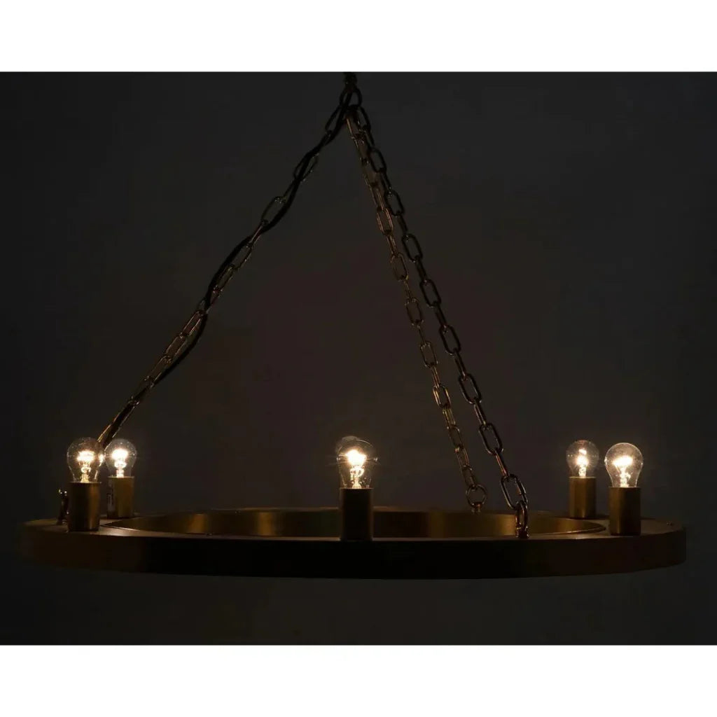 Ciro Metal Chandelier With Brass Finish - LOOMLAN - Noir - Chandeliers