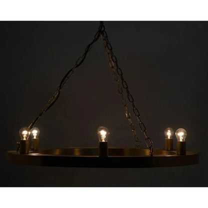 Ciro Metal Chandelier With Brass Finish - LOOMLAN - Noir - Chandeliers