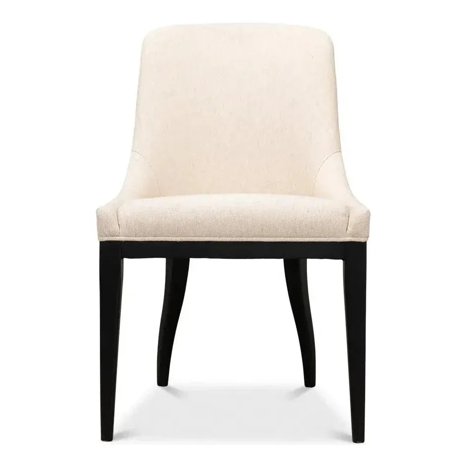 Claire Dining Chairs Set of 2 White Cotton - LOOMLAN - Sarreid - Dining Chairs