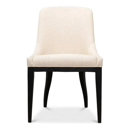 Claire Dining Chairs Set of 2 White Cotton - LOOMLAN - Sarreid - Dining Chairs