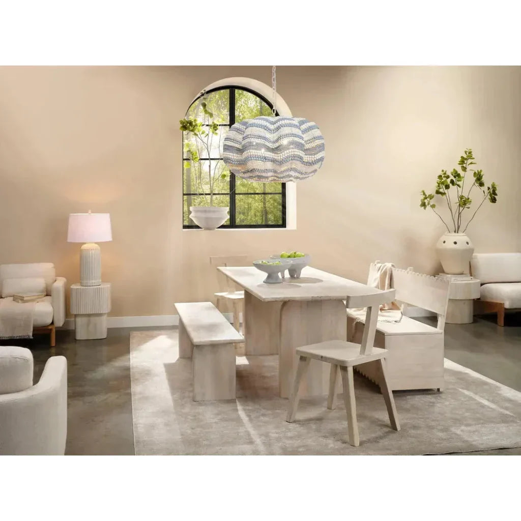 Clamshell Wood Beaded Chandelier - LOOMLAN - Jamie Young - Chandeliers