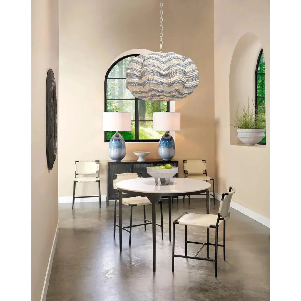 Clamshell Wood Beaded Chandelier - LOOMLAN - Jamie Young - Chandeliers