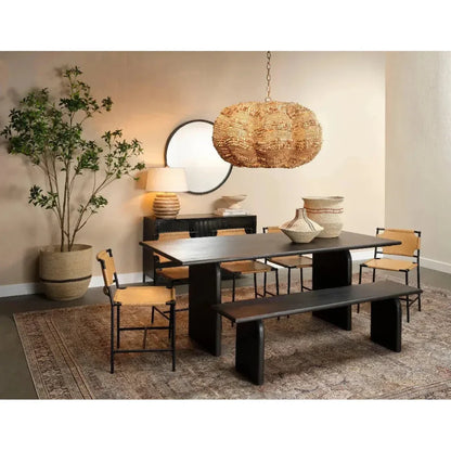 Clamshell Wood Beaded Chandelier - LOOMLAN - Jamie Young - Chandeliers