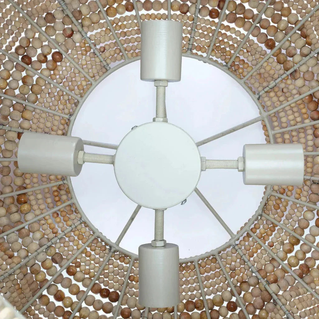 Clamshell Wood Beaded Chandelier - LOOMLAN - Jamie Young - Chandeliers