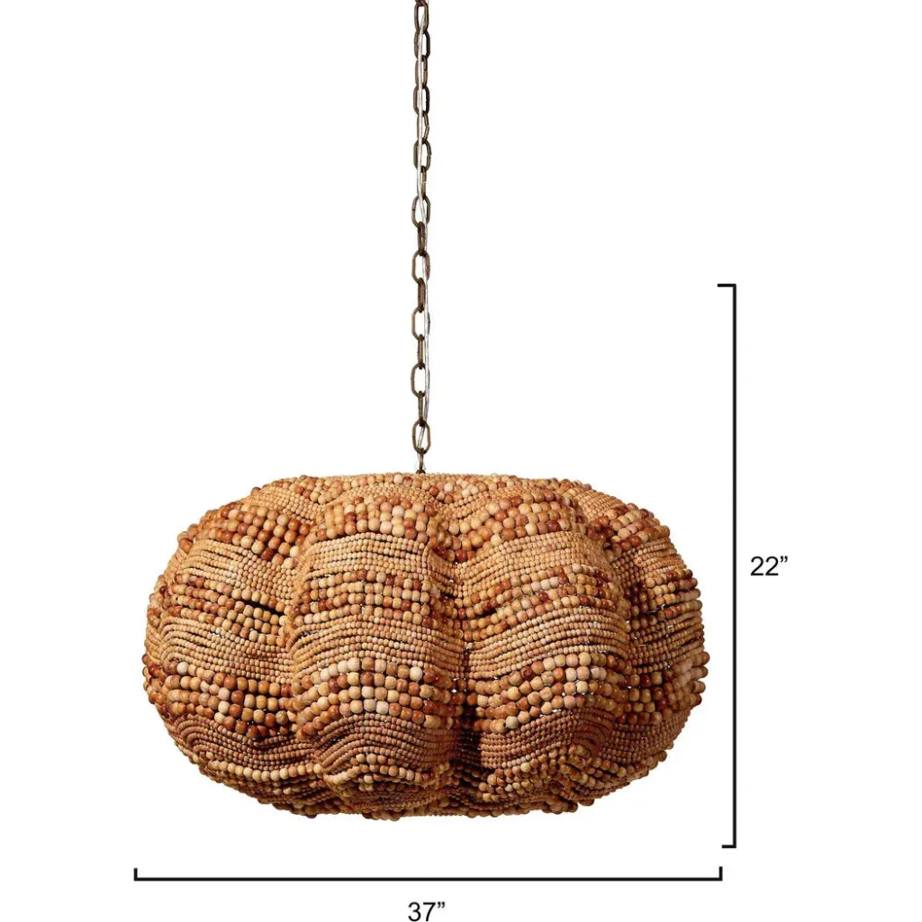 Clamshell Wood Beaded Chandelier - LOOMLAN - Jamie Young - Chandeliers