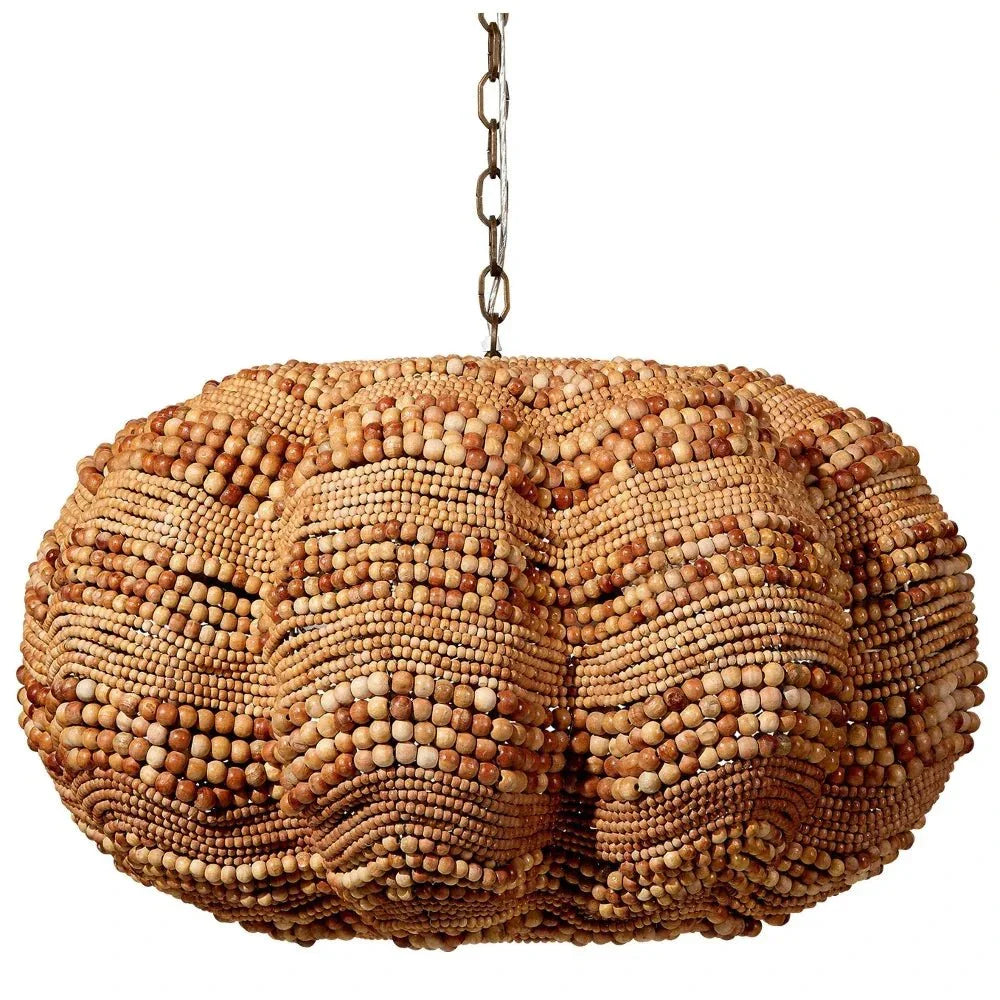 Clamshell Wood Beaded Chandelier - LOOMLAN - Jamie Young - Chandeliers