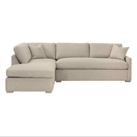 Clara 112" Fabric Slim Arm Sleeper Queen Sectional Sofa