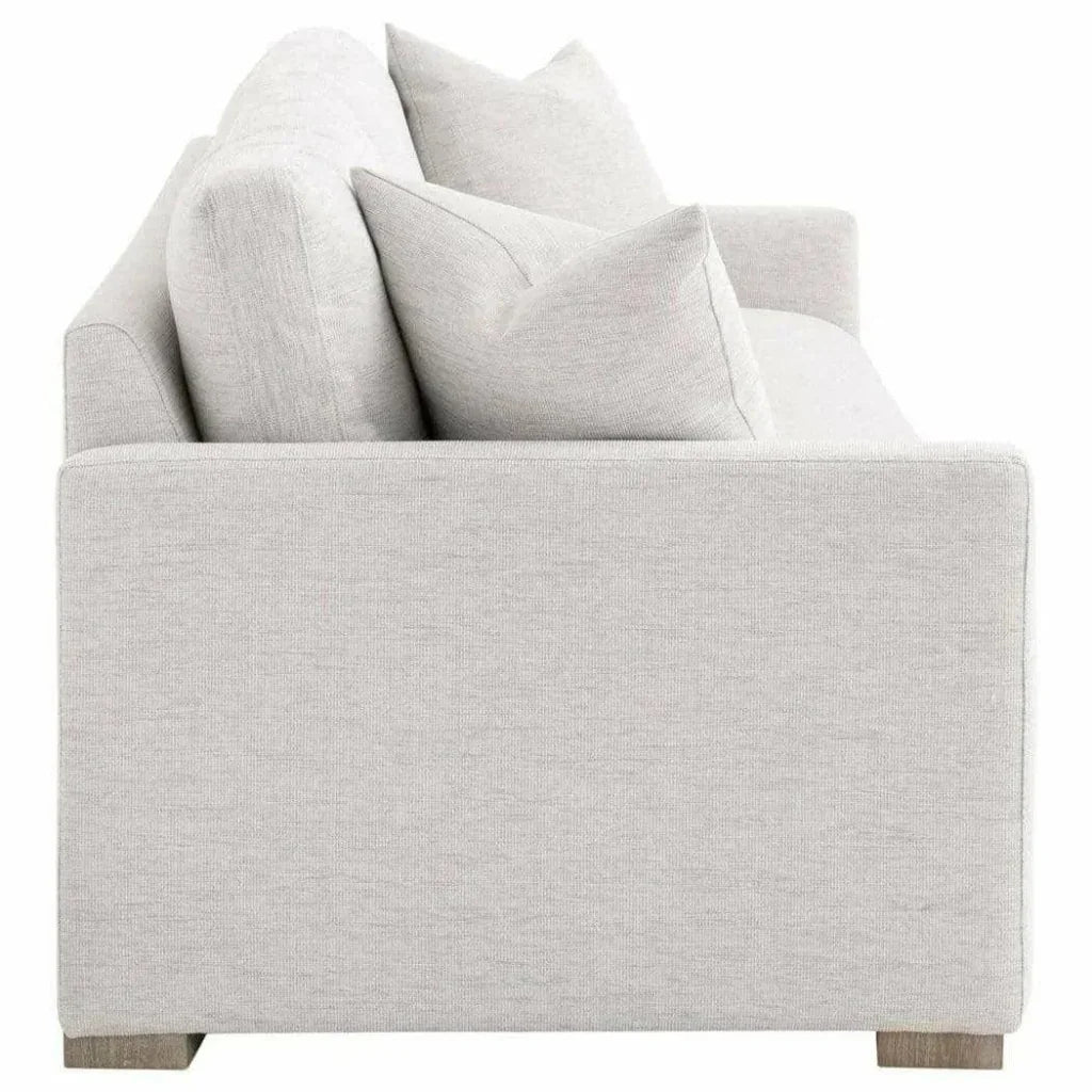Clara 86" Slim Arm Sofa Stone Basketweave Natural - LOOMLAN - Essentials For Living - Sofas & Loveseats