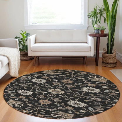 Clara Black Washable Indoor - Outdoor Rug - LOOMLAN - LOOMLAN Rugs - Outdoor Rugs