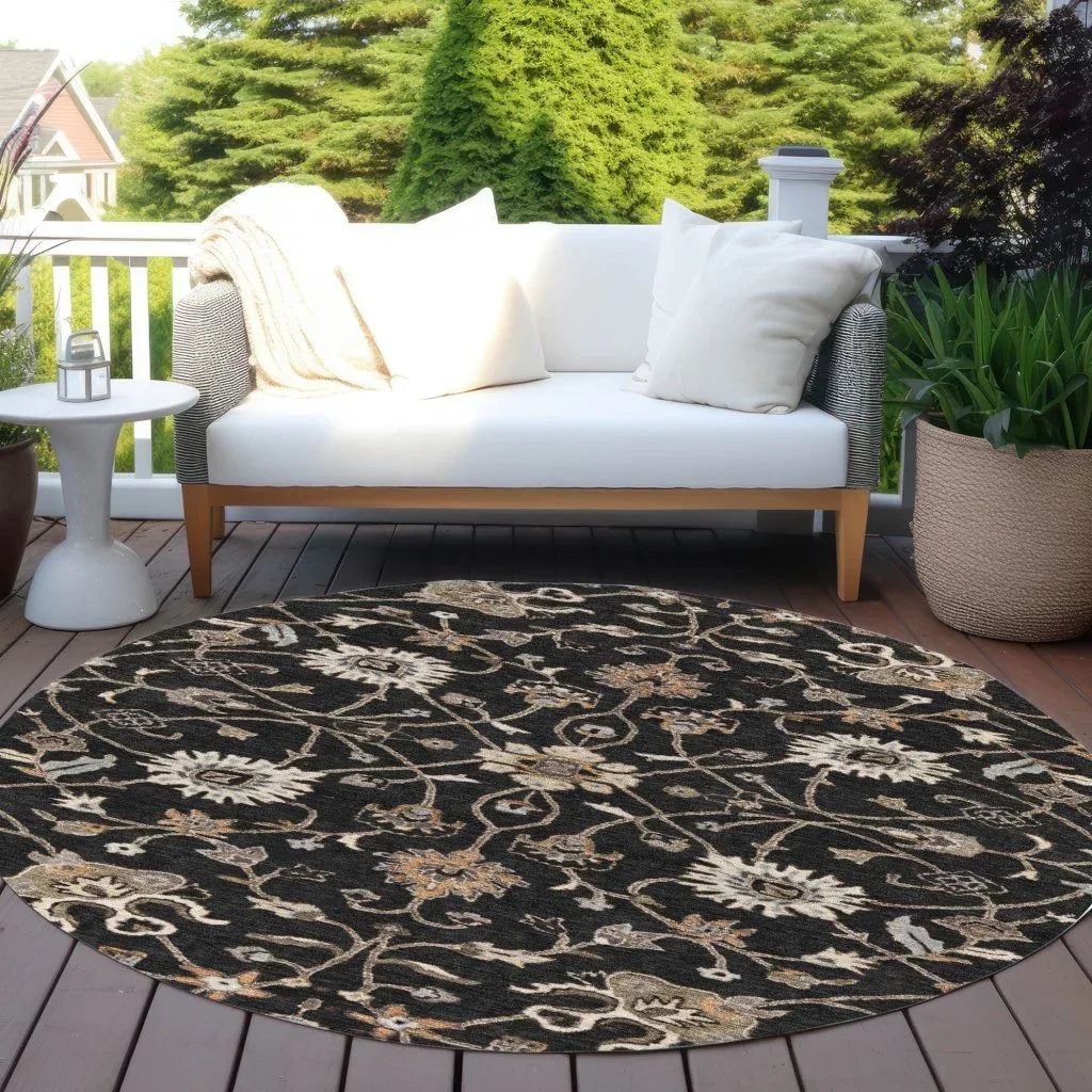 Clara Black Washable Indoor - Outdoor Rug - LOOMLAN - LOOMLAN Rugs - Outdoor Rugs