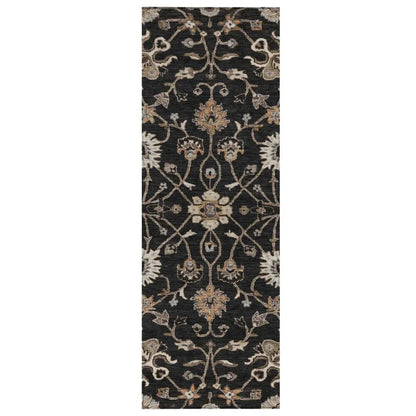 Clara Black Washable Indoor-Outdoor Rug-Outdoor Rugs-LOOMLAN Rugs-2'3" x 7'6"-LOOMLAN