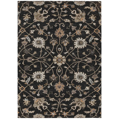 Clara Black Washable Indoor-Outdoor Rug-Outdoor Rugs-LOOMLAN Rugs-2'6" x 3'10"-LOOMLAN