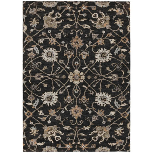 Clara Black Washable Indoor-Outdoor Rug-Outdoor Rugs-LOOMLAN Rugs-2'6" x 3'10"-LOOMLAN