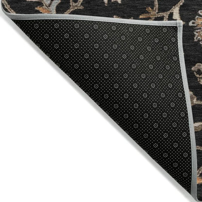 Clara Black Washable Indoor-Outdoor Rug-Outdoor Rugs-LOOMLAN Rugs-LOOMLAN