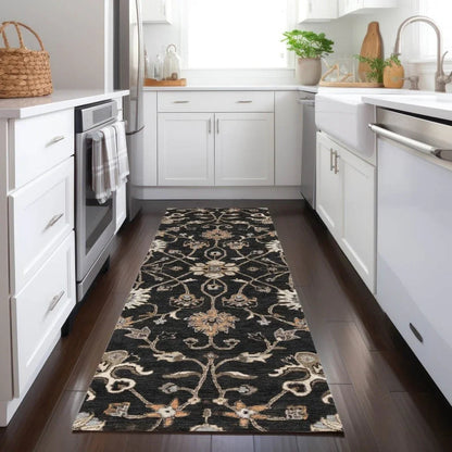 Clara Black Washable Indoor - Outdoor Rug - LOOMLAN - LOOMLAN Rugs - Outdoor Rugs