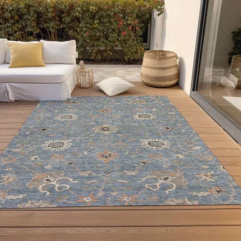 Clara Blue Washable Indoor - Outdoor Rug - LOOMLAN - LOOMLAN Rugs - Outdoor Rugs