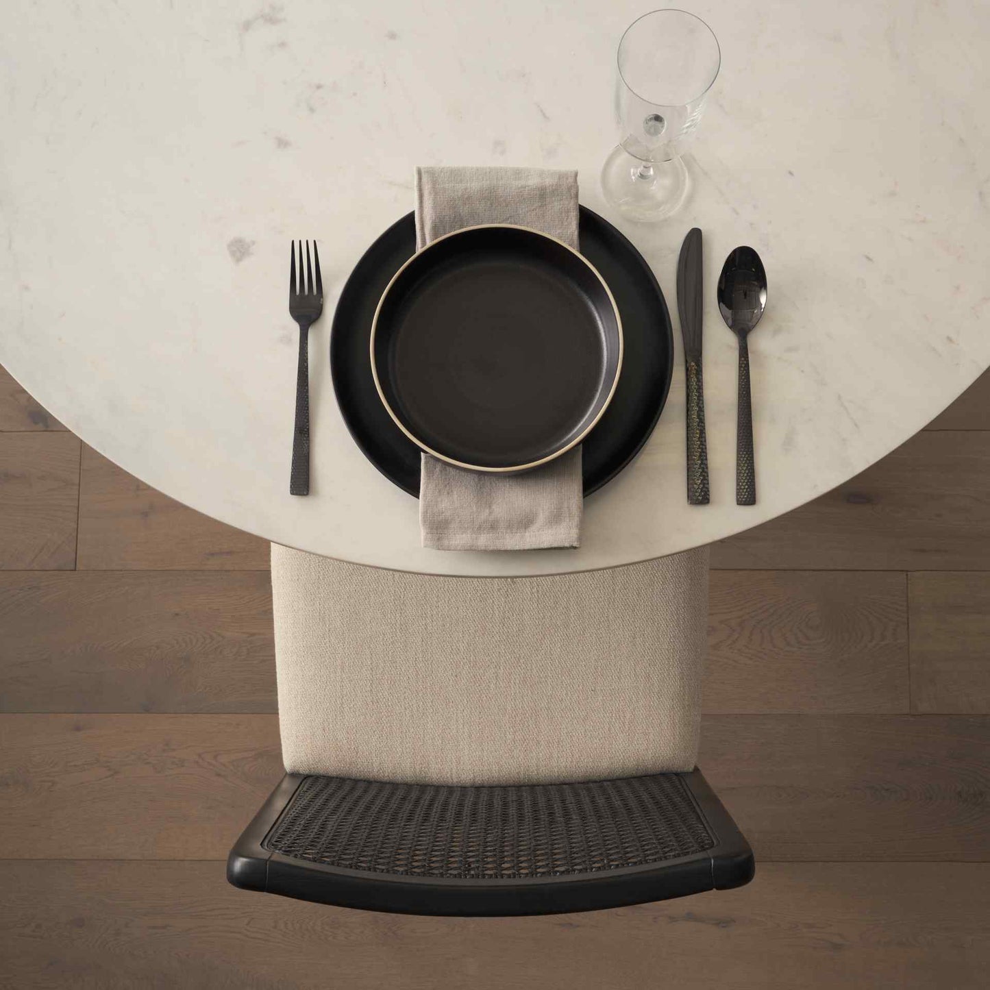 Clara Fabric Seat Armless Dining Chair 2PC