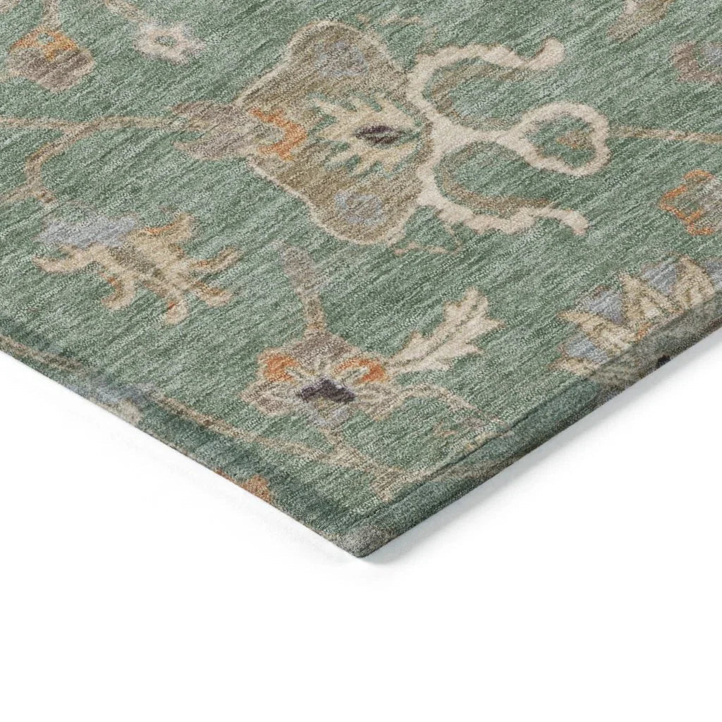 Clara Green Washable Indoor - Outdoor Rug - LOOMLAN - LOOMLAN Rugs - Outdoor Rugs