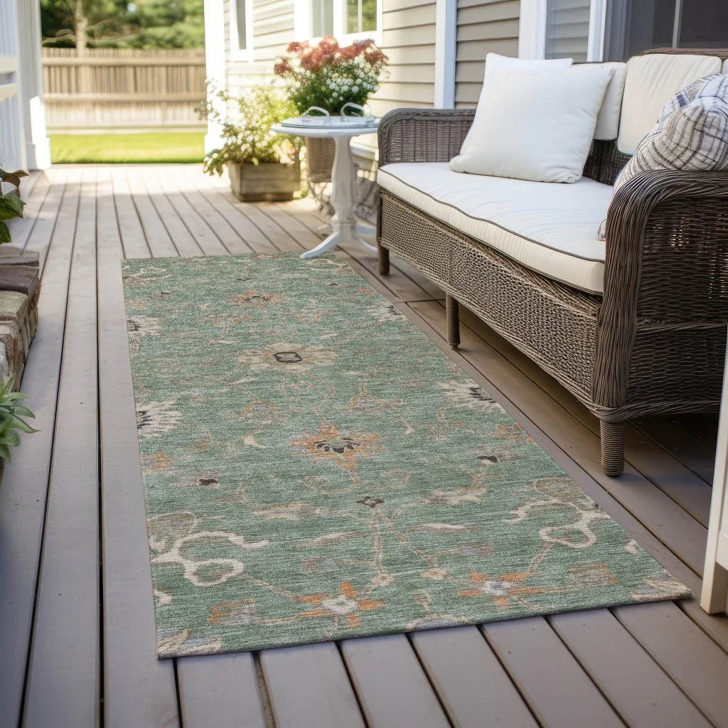 Clara Green Washable Indoor - Outdoor Rug - LOOMLAN - LOOMLAN Rugs - Outdoor Rugs