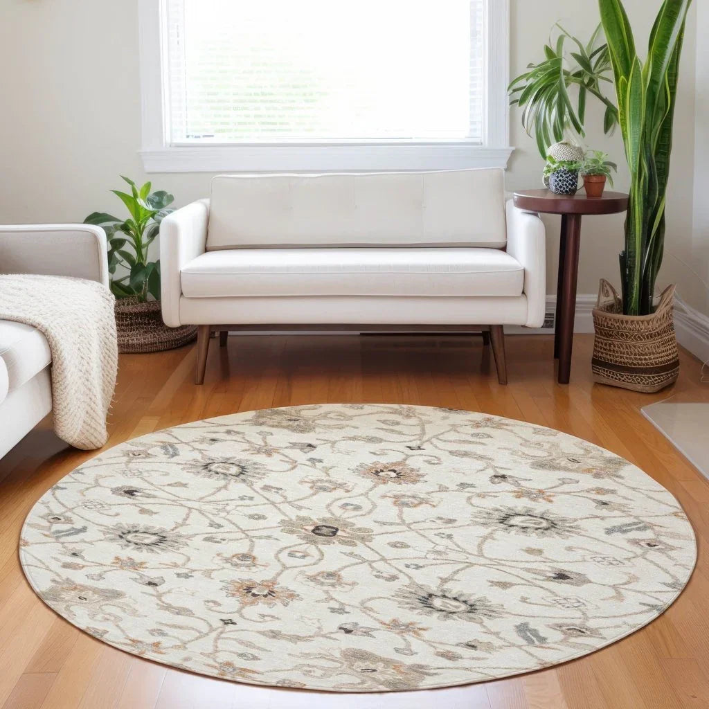 Clara Ivory Washable Indoor - Outdoor Rug - LOOMLAN - LOOMLAN Rugs - Outdoor Rugs