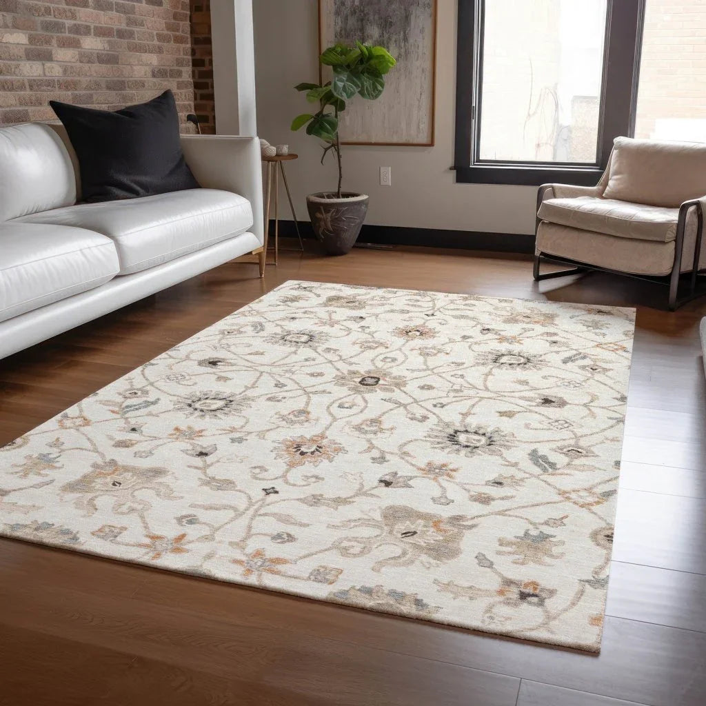 Clara Ivory Washable Indoor - Outdoor Rug - LOOMLAN - LOOMLAN Rugs - Outdoor Rugs