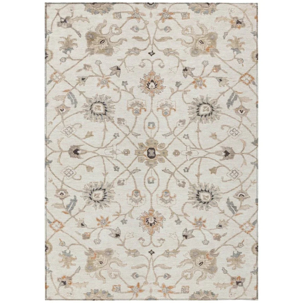 Clara Ivory Washable Indoor - Outdoor Rug - LOOMLAN - LOOMLAN Rugs - Outdoor Rugs