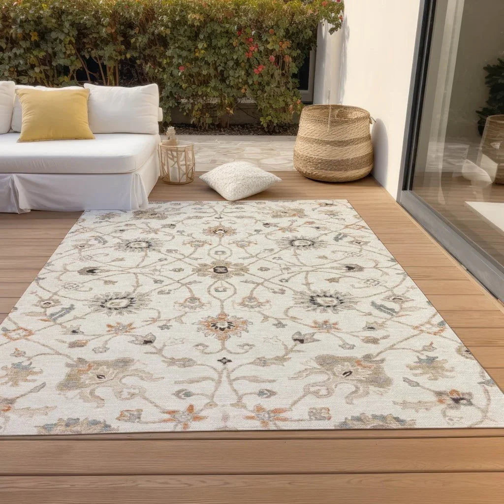 Clara Ivory Washable Indoor - Outdoor Rug - LOOMLAN - LOOMLAN Rugs - Outdoor Rugs