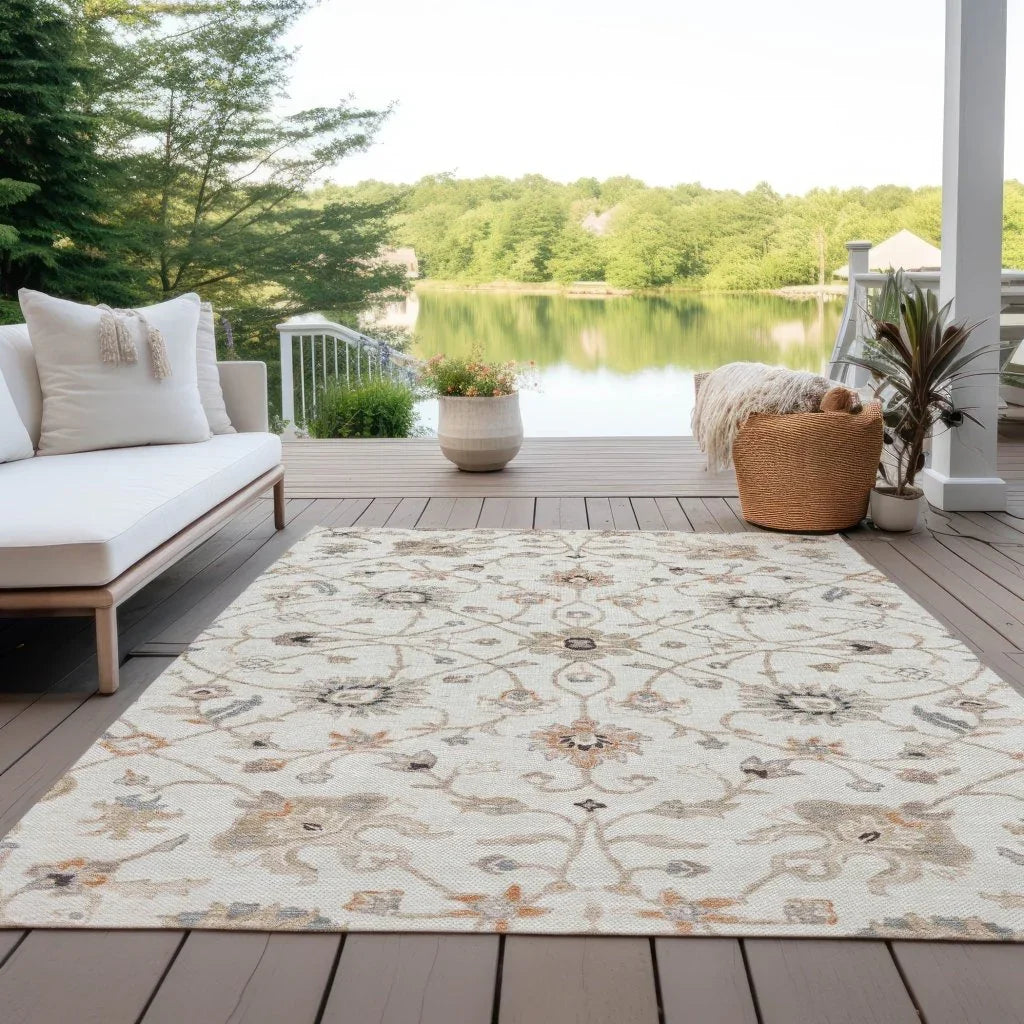 Clara Ivory Washable Indoor - Outdoor Rug - LOOMLAN - LOOMLAN Rugs - Outdoor Rugs