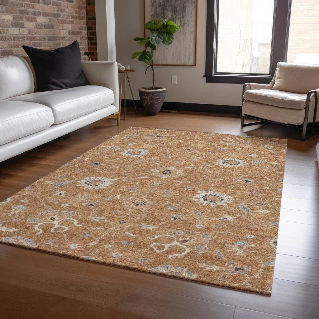 Clara Orange Washable Indoor - Outdoor Rug - LOOMLAN - LOOMLAN Rugs - Outdoor Rugs