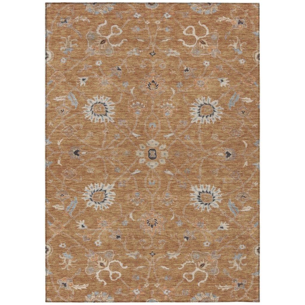 Clara Orange Washable Indoor - Outdoor Rug - LOOMLAN - LOOMLAN Rugs - Outdoor Rugs