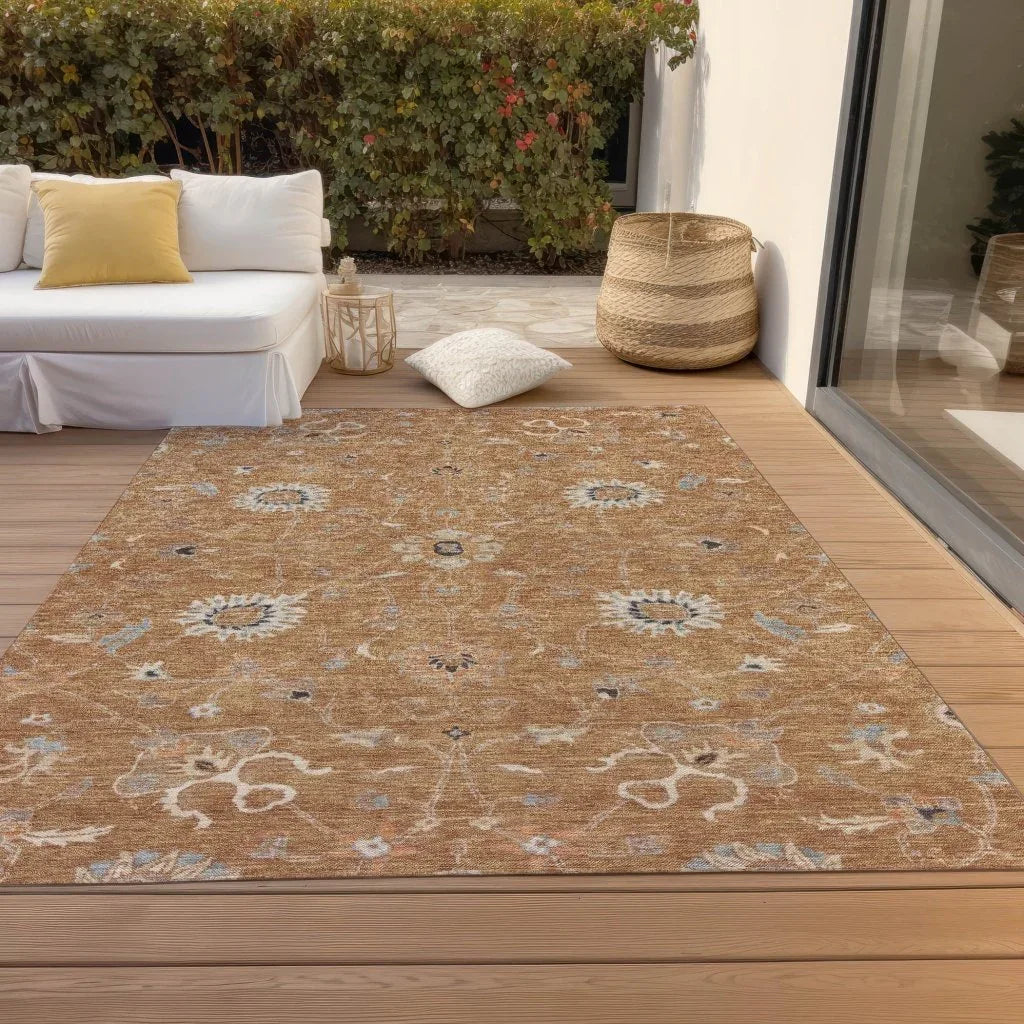 Clara Orange Washable Indoor - Outdoor Rug - LOOMLAN - LOOMLAN Rugs - Outdoor Rugs