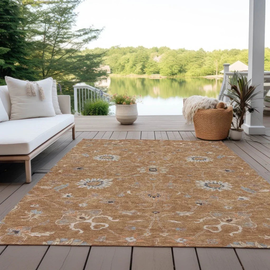 Clara Orange Washable Indoor - Outdoor Rug - LOOMLAN - LOOMLAN Rugs - Outdoor Rugs