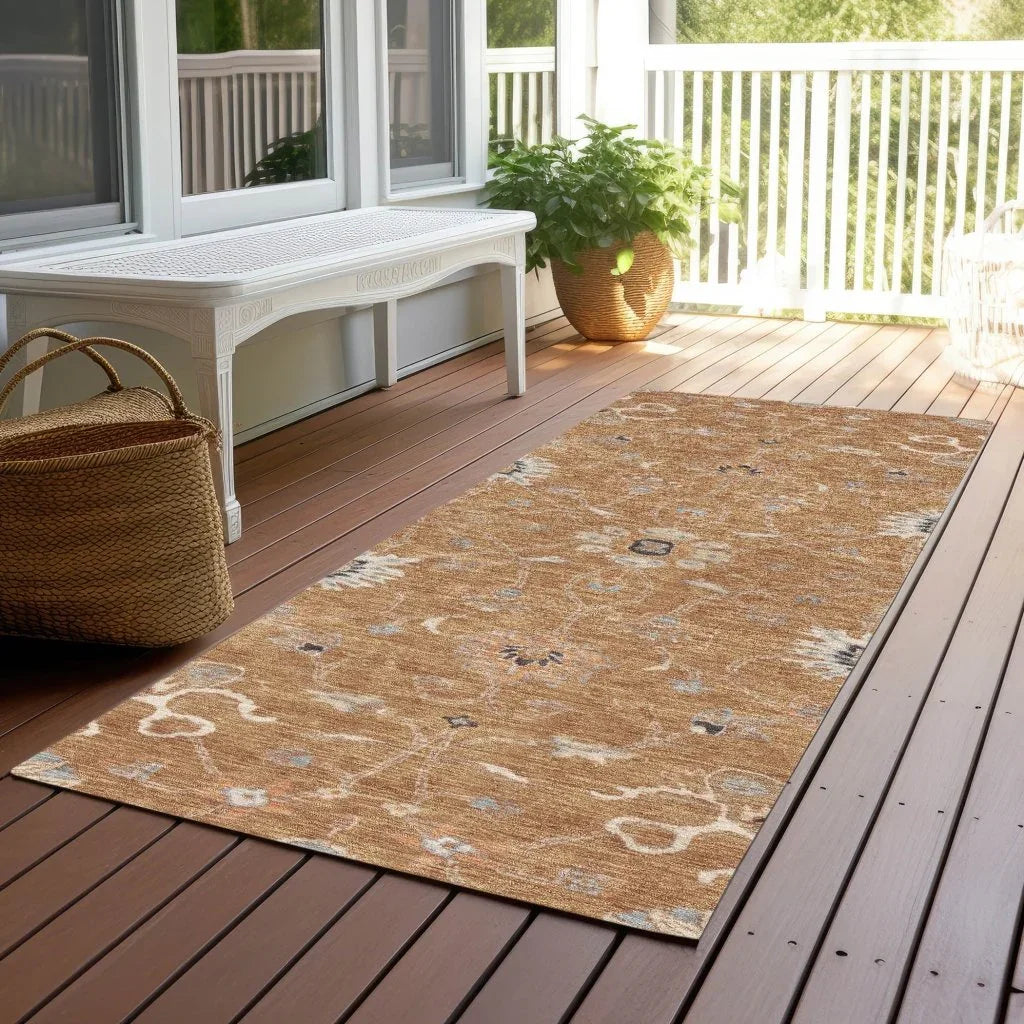 Clara Orange Washable Indoor - Outdoor Rug - LOOMLAN - LOOMLAN Rugs - Outdoor Rugs