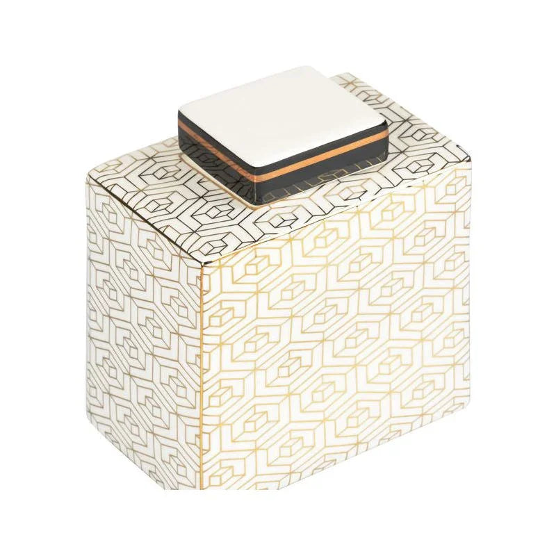 Clara White Glazed Porcelain Canister - LOOMLAN - Wildwood - Vases & Jars