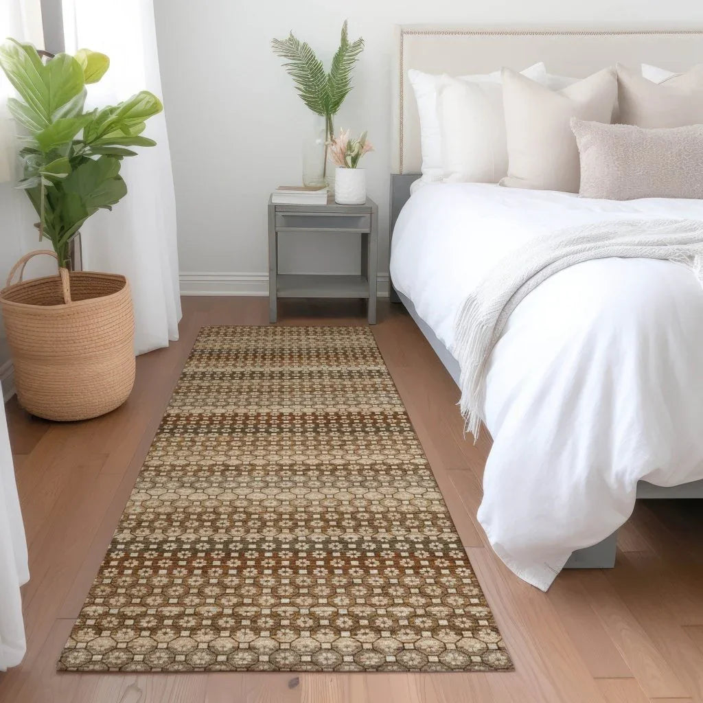 Clarene Brown Washable Indoor - Outdoor Rug - LOOMLAN - LOOMLAN Rugs - Outdoor Rugs